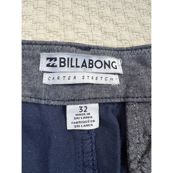 Billabong Carter Chino Shorts Flat Front 9" Inseam | Blue | Mens Size 32 - Picture 4 of 11